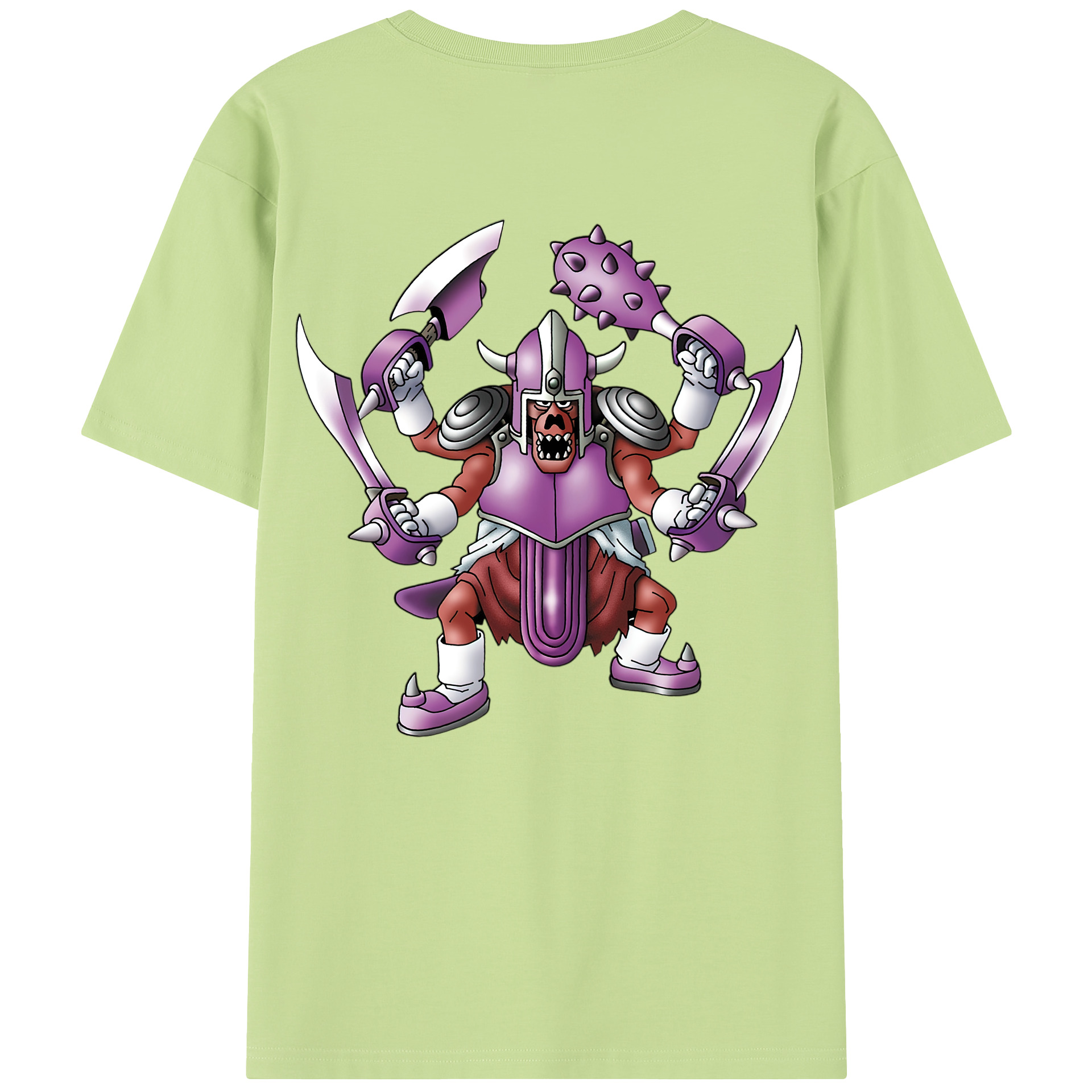 （画像用） ドラゴンクエスト Doragon Kuesuto Dragon Quest 綿100％半袖Tシャツ（背面プリント）
